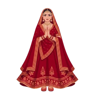 Bride in namaste