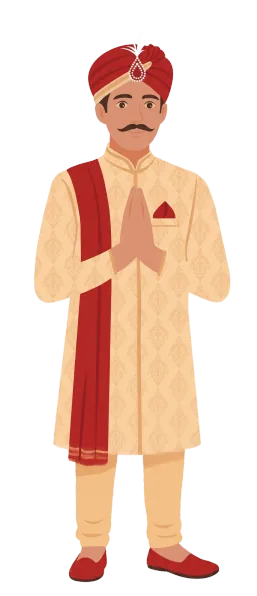 Groom in namaste