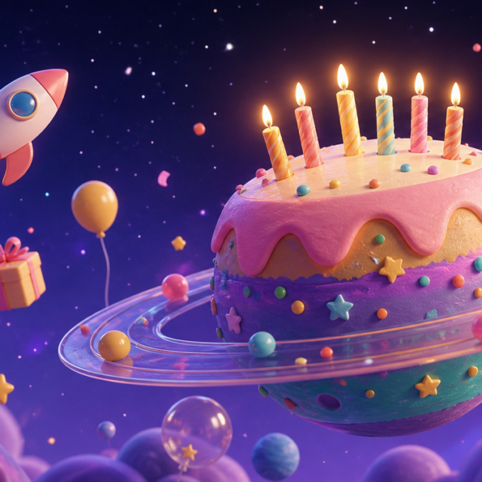 Cosmic Birthday Quest Animated Kids Invitation
