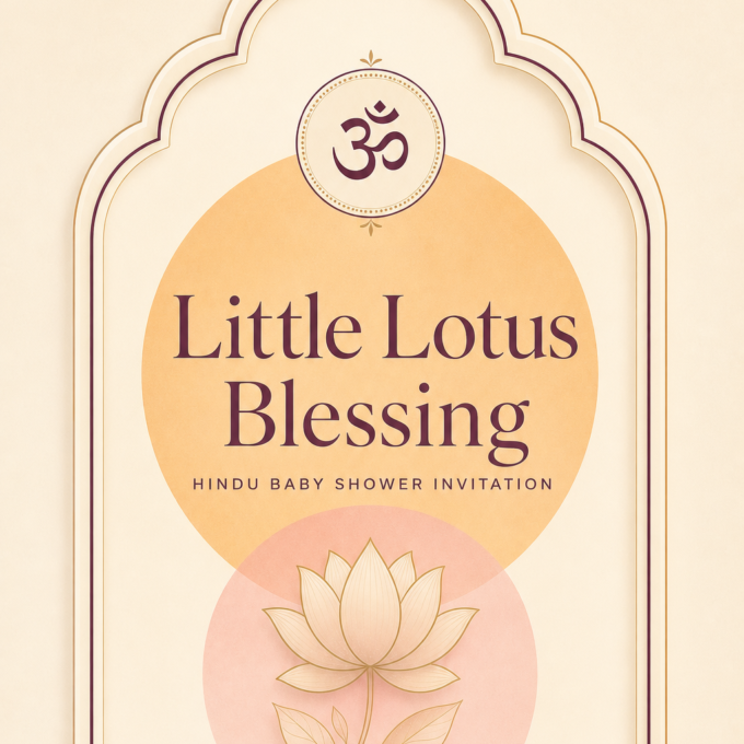 Little Lotus Hindu Baby Shower Invitation