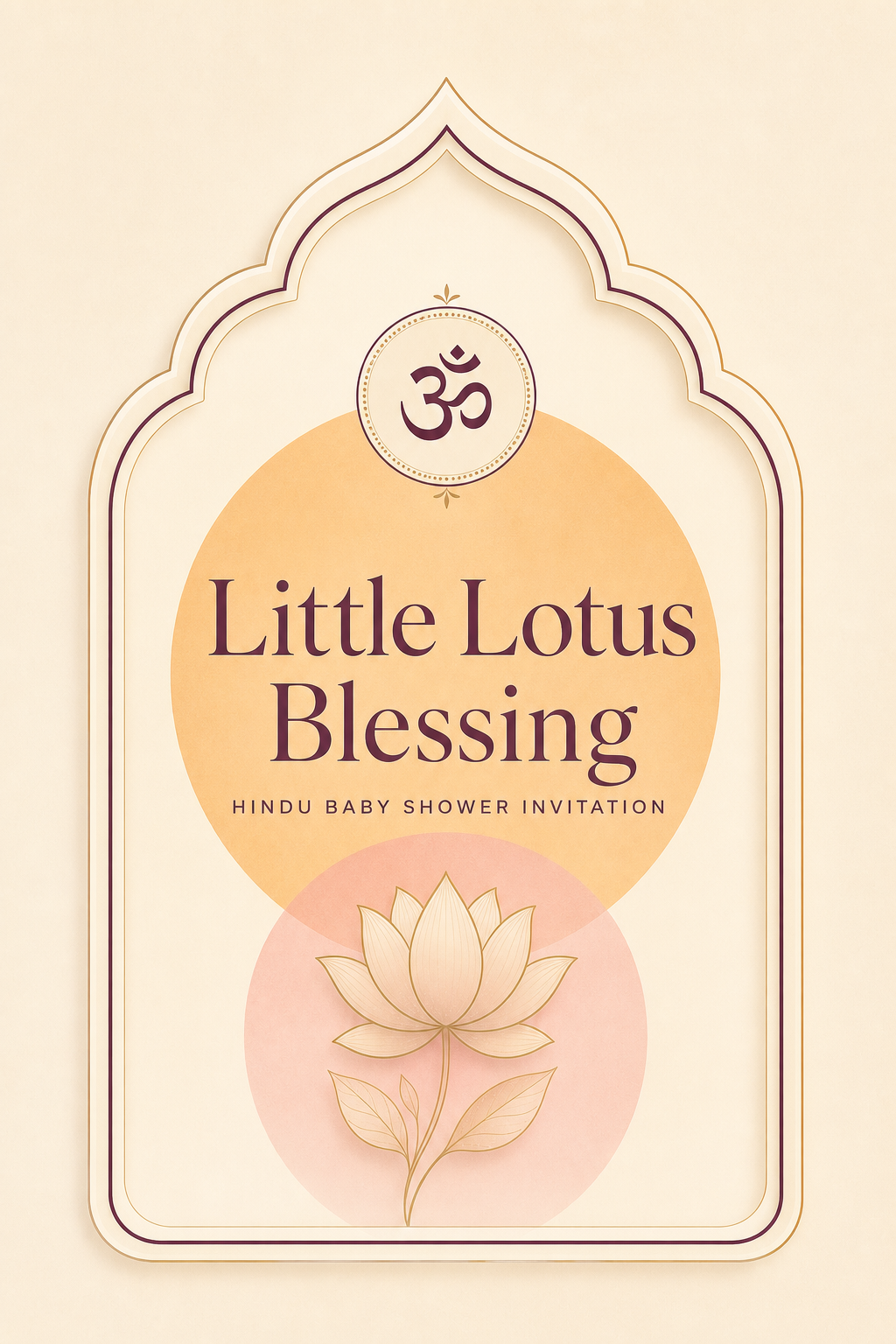 Little Lotus Hindu Baby Shower Invitation