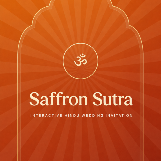 Saffron Sutra Hindu Wedding Invitation